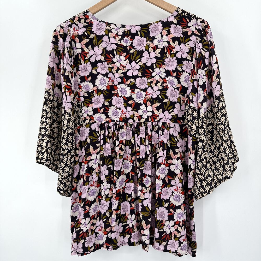 Johnny Was Jade Ameesha Multi Floral Peasant 3/4 Sleeve Blouse Size Small - Picture 3 of 10